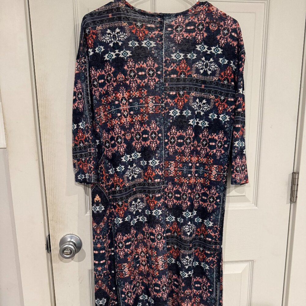 Divided Bohemian Pattern Duster Sweater